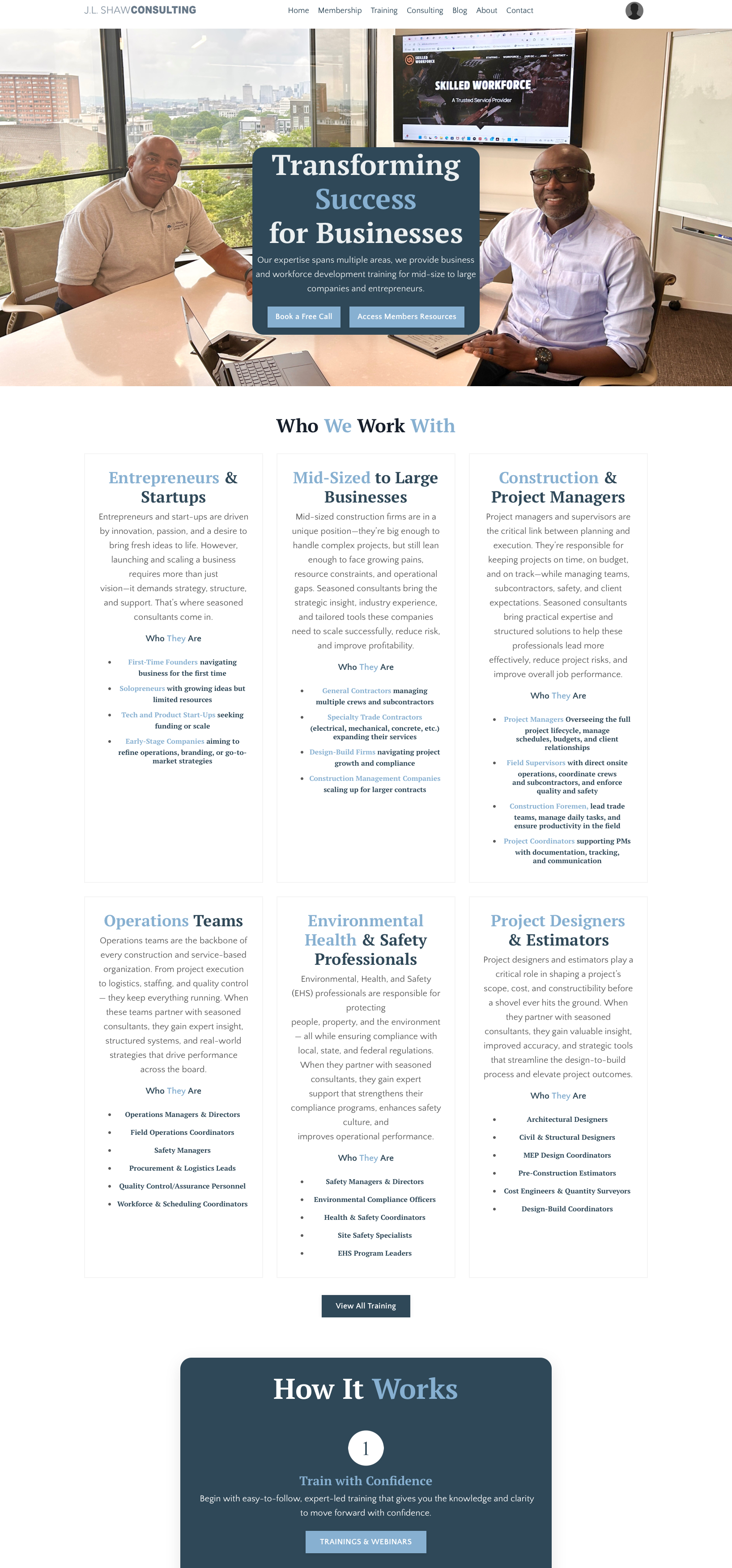 JL Shaw Consulting website screenshot